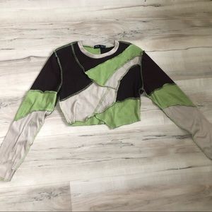 SHEIN patchwork crop top Size: Medium